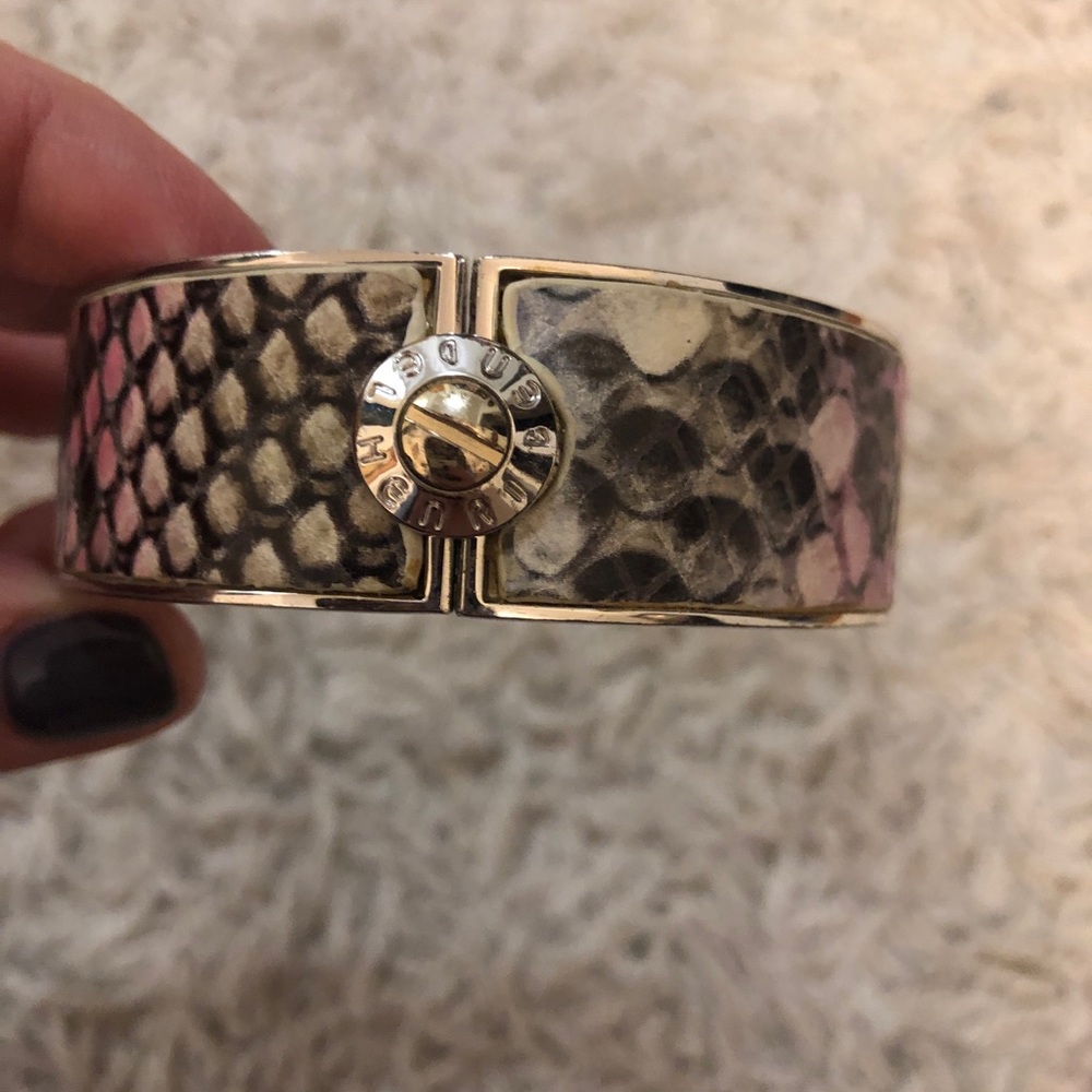 Henri Bendel snake print embossed bangle